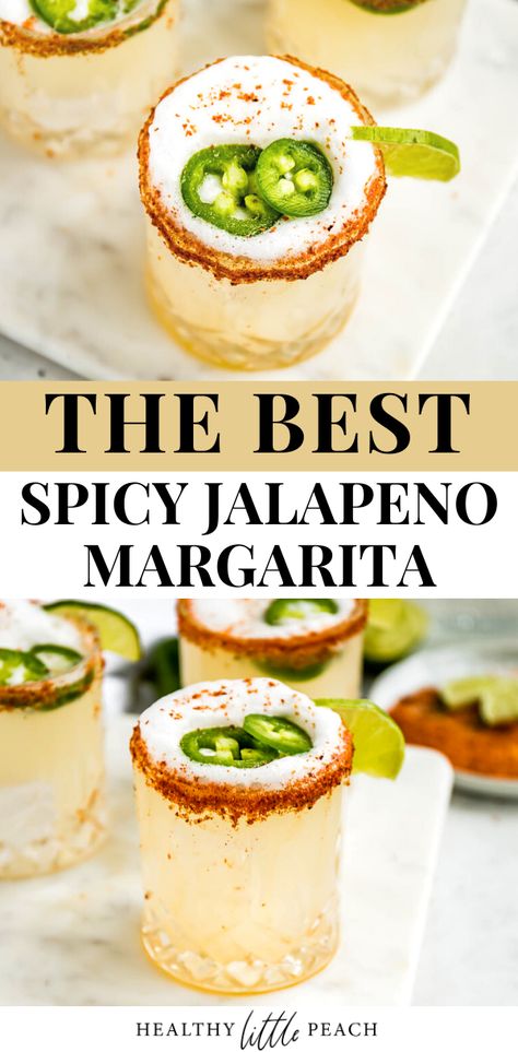 Spicy Jalapeno Margarita Recipe, Jalapeno Tequila Drinks, Tequila Drinks With Tajin, Orange Jalapeno Margarita, Spicy Margarita Pitcher, Tajin Rim Margarita, Jalapeño Coconut Margarita, Jalepeno Tequila Drinks, Jalapeno Gin Cocktail