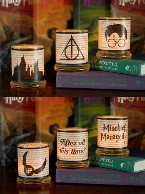 BEAUTIFUL candle holders!  <3 Beautiful Candle, After All This Time, Mischief Managed, Beautiful Candles, Candle Jars, All About Time, Harry Potter, Candle Holders, Candles