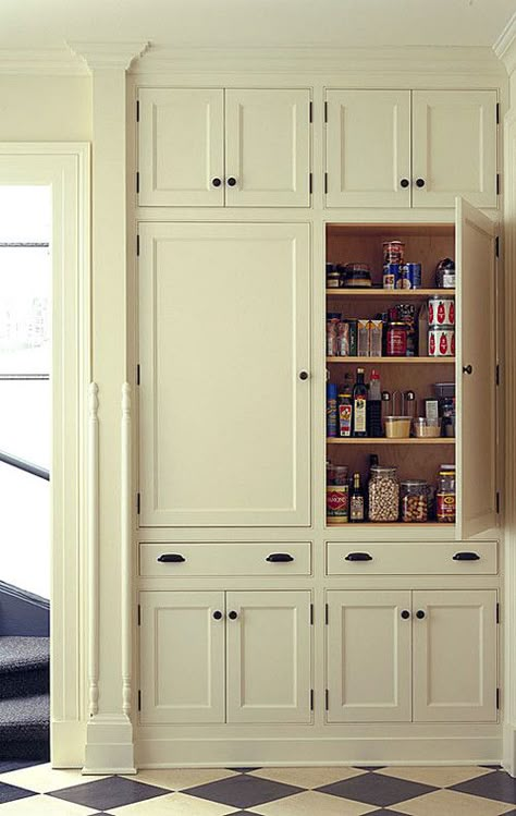 10 Kitchen Pantry Ideas for Your Home - Town & Country Living Shallow Pantry, Floor To Ceiling Cabinets, Built In Pantry, Desain Pantry, Pantry Wall, Kabinet Dapur, Victorian Kitchen, Kitchen Pantry Cabinets, Pantry Ideas