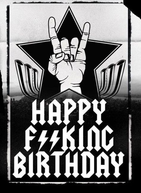 Humor Birthday Wishes, Metal Happy Birthday, Metal Birthday, Heavy Metal Style, For Birthday Card, Humor Birthday, 50th Birthday Quotes, Funny Birthday Meme, Funny Happy Birthday Wishes