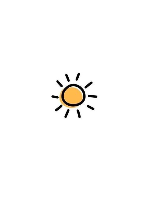 Cute Sun Doodle, Sun Doodle Art, Sun Icon Aesthetic, Orange Doodles, Doodle Sun, Sun Doodle, Sun Drawing, Cute Smiley Face, Cute Easy Doodles