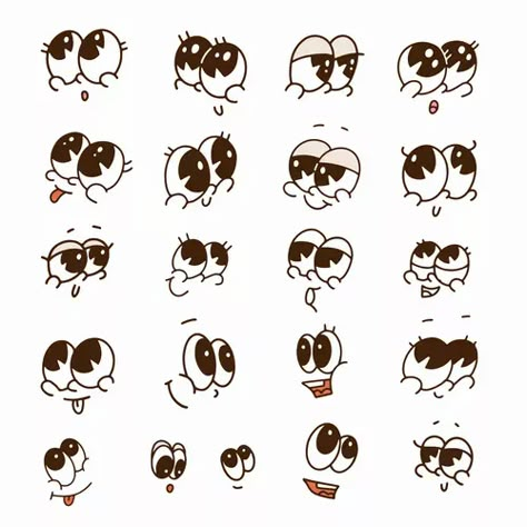 Facial expressions Royalty Free Vector Image - VectorStock Drawings Of Cartoon Characters, Cute Face Cartoon, Cartoon Facial Expressions, Groovy Cartoon, Cute Facial Expressions, Facial Expressions Drawing, Face Cartoon, Cartoon Expression, Doodle Vector