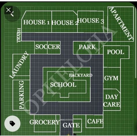 Town Layout Ideas, Neighborhood Layout, Bloxburg Town Layout, Bloxburg Town Layout Small Plot, Bloxburg Neighborhood, Town Layout, Bloxburg School, School Floor Plan, School Floor