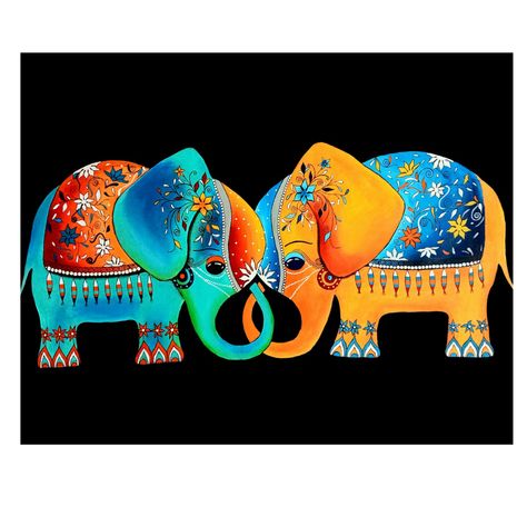 Love is the most powerful force in the universe. Beautiful Elephants Love painting by Artist Shamali Baware. Check out on the link below. https://www.fizdi.com/beautiful-elephants-love-art_7664_64752-handpainted-art-painting-28in-x-24in/ #handpainted #elephantpainting #animalpainting #handmadepainting #canvaspainting #acrylicpainting #onlineartgallery #artoftheday #coolart #artist #fizdiart #fineart #artwork #interiorstyling #interiordecor #homedecor Indian Elephant Art, Pen On Canvas, Beautiful Culture, Elephant Artwork, Pen Painting, Glass Painting Patterns, Modern Folk, Colorful Elephant, Beautiful Mandala