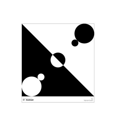 Contrast Principle Of Design Art, Contrast Composition Design, Graphic Design Circles Layout, Unity Design Principle Art, Black And White Composition Art, Contrast Design Art, Balance Art Drawing Principles Of Design, Shape Composition Design, Contrast Design Principle