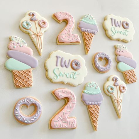 Two Sweet Cookies Birthday, 2 Sweet Birthday Theme, Two Sweet Cookies, Two Sweet Party, Two Sweet Birthday Party, Two Sweet Birthday, Painted Cookies, Frosted Cookies, Second Birthday Party