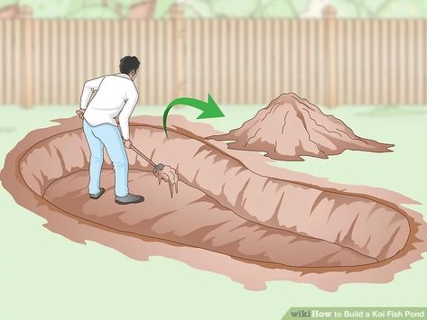 How to Build a Koi Fish Pond (with Pictures) - wikiHow Outdoor Fish Ponds, Koi Pond Backyard, Small Fish Pond, Fish Ponds Backyard, Natural Ponds, Pond Backyard, Small Backyard Ponds, Diy Ponds Backyard, Pond Decor