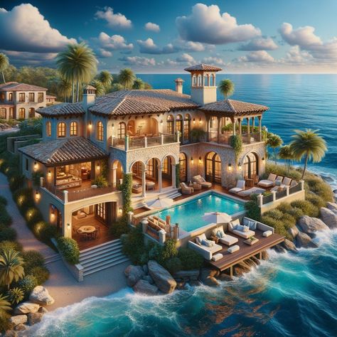 Mansion On The Beach, Sunset Soiree, Houses By The Beach, Beach Mansion, Luxury Exterior, South Beach Hotels, Luxury Houses Mansions, Beachfront House, Luxury Beach House