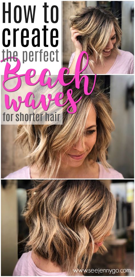 Create the perfect beauty waves for shorter to medium length hair. Hair tutorials on beach waves. Now anyone can create beauty waves at home #hair #beachy #waves #curl #diy #shorthair #mediumhair #howto #beauty #hairstyle Hair With Waves, Messy Beach Hair, Waves For Short Hair, Easy Beach Waves, Beach Waves For Short Hair, Perfect Beach Waves, Curl Short Hair, Kort Bob, Beachy Waves Hair