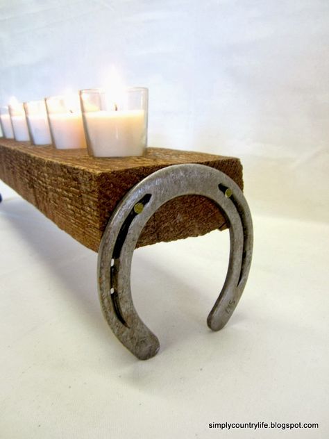 Horseshoe Candle Holder, Horseshoe Crafts Projects, Field Paint, Western Rooms, Horseshoe Projects, Horse Harness, Horseshoe Decor, Horseshoe Crafts, Horseshoe Art