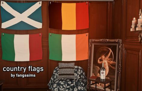 Maxis Match Cc, Flag Country, Cozy Place, Flags Of The World, Sims 4 Cc, Maxis Match, Sims 4 Mods, The Sims 4, Free Downloads