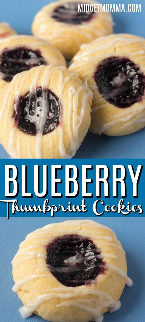 Cookies With Pie Filling, Cookie Thumbprint, Thumbprint Cookies Christmas, Blueberry Ideas, Thumbprint Cookie Recipe, Blueberry Cookies Recipes, Cookie Recipes Chocolate, Hot Fudge Cake, Chocolate Thumbprint Cookies