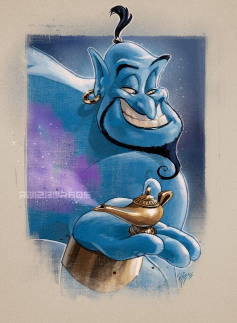 Aladdin Animation, Aladdin Art, Tom Whalen, Disney Pop Art, Disney Mignon, Aladdin 1992, Genie Aladdin, Bd Art, Disney Artwork