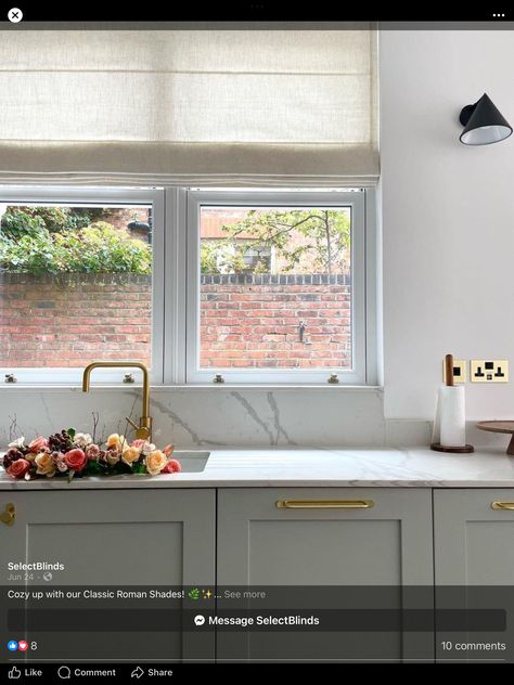 Natural Roman Blinds, White Roman Blinds, Roman Blinds Kitchen, Classic Roman Shades, Grey Roman Blinds, Select Blinds, Quiet Morning, Dining Interior, Kitchen Blinds