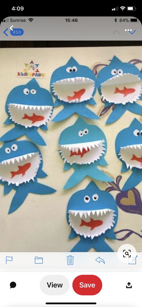 Shark Craft, Sea Crafts, Fish Crafts, Ocean Crafts, Daycare Crafts, Paper Plate Crafts, Plate Crafts, Kindergarten Art, Childrens Crafts