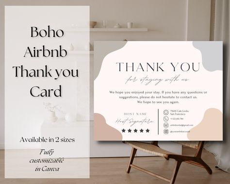 Boho Airbnb, Welcome Airbnb, Vacation Rental Business, Airbnb Business, Rental Business, Welcome Card, Express Gratitude, Airbnb Host, Card Gift