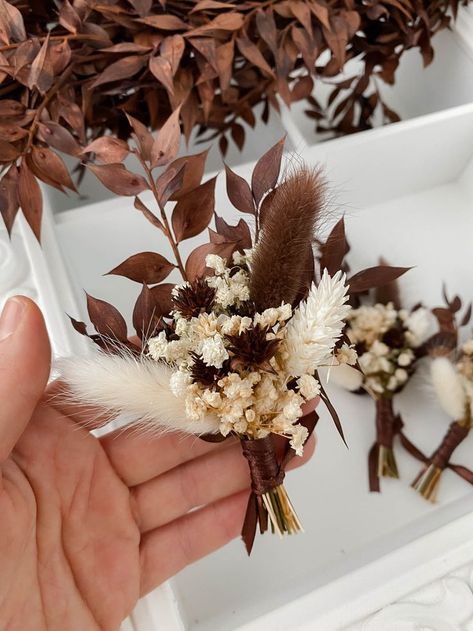 Autumn Boutonniere, Brown Boutonniere, Boho Fall Boutonniere, Autumn Wedding Boutonniere, Dried Buttonholes, Autumn Bride Bouquet, Simple Dried Flower Bouquet, Dried Flower Boutonniere, Boho Boutonniere