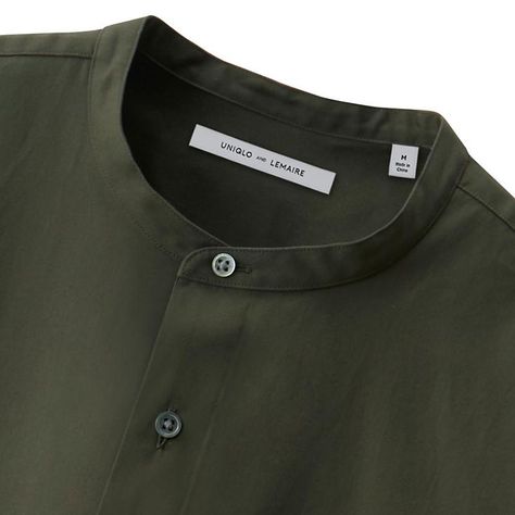 Green Men collarless shirt 20 Uniqlo Winter, Grandad Collar Shirt, Dress Man, Collarless Shirt, Green Shirt Dress, Fashion Design Inspiration, Ladies Shirt, Adidas Original, Muslim Dress