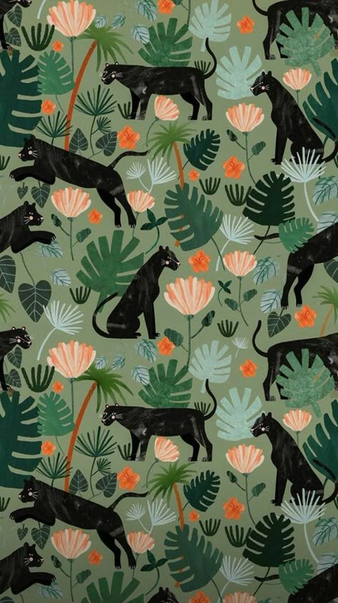 Jaguar Wallpaper, Motif Jungle, Instagram Pattern, Istoria Artei, Jungle Pattern, Black Panthers, Natural Patterns, Unique Wallpaper, Leopards