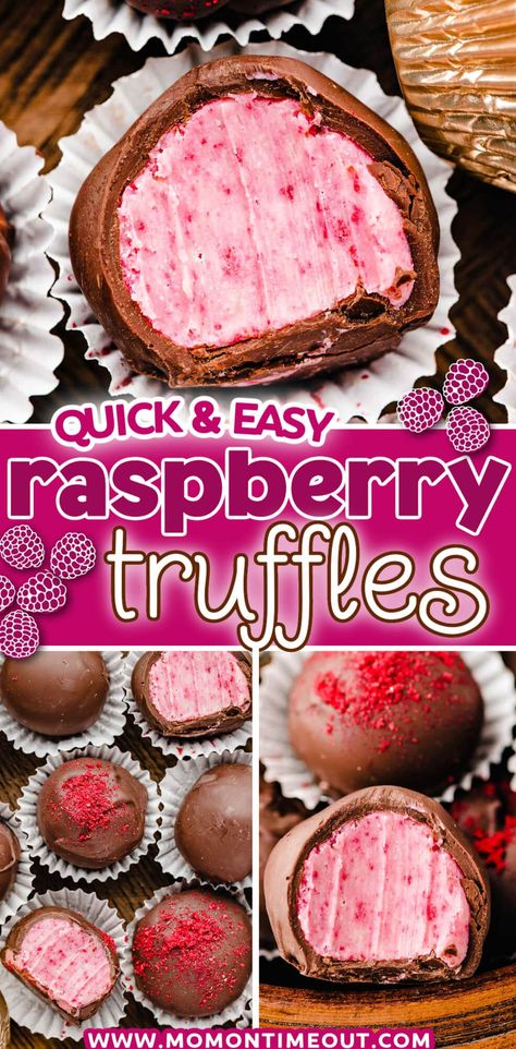 Raspberry Candy Filling, Reeses Truffles, Raspberry Cream Filling, Cherry Truffles Recipe, Raspberry Bonbons, Desserts With Raspberry Filling, Raspberry Cake Pops, Raspberry Cream Chocolates, Christmas Candy Recipes Holiday Gifts