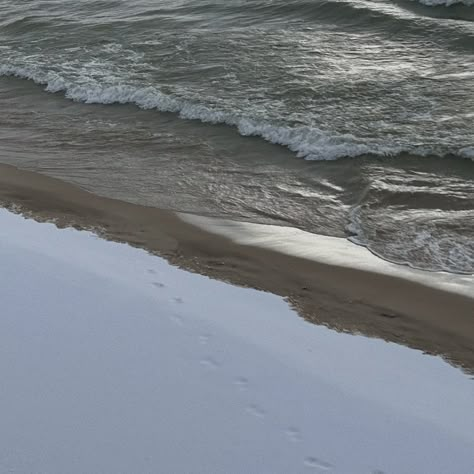 beach aesthetic with snow on lake michigan Snow Beach Aesthetic, Snow On The Beach Aesthetic Taylor Swift, Snow On A Beach, Snow On The Beach Taylor Swift, Snow On The Beach Aesthetic, Winter Beach Aesthetic, Snow At The Beach, Snowy Beach, The Beach Aesthetic