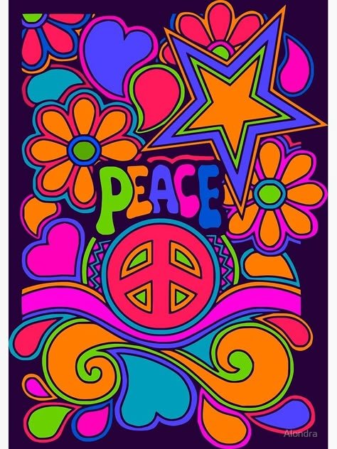 Peace And Love Wallpaper, Paz Hippie, Peace Sign Art Hippie, Arte Hippy, Flower Power Art, Hippy Art, Peace Sign Art, 60s Art, Hippie Designs