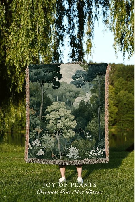 Nature Throw Blanket Botanical William Morris Inspired Throw Blanket Vintage Forestcore Woodland Aesthetic Decor Woven Throw Tree Tapestry - Etsy Hungary Woodland Aesthetic, Aesthetic Bedding, Bedding Boho, William Morris Inspired, Art Blanket, Tapestry Vintage, Velvet Blanket, Woven Throw Blanket, Woven Tapestry