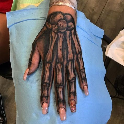 Be individual and creative with the 50+ hand tattoos we've collected. Don't waste your time on additional research, we've done it for you. Skeleton Hand Hand Tattoo, Bone Tattoos Hand, Hand Tats Skeleton, Hand Tatts Skeleton, Skeleton Hand Tattoos On Hand, Skull Tattoos For Women On Hand, Bones Finger Tattoo, Skeleton Tattoos Hand, Hand Tattoo Skeleton Bone