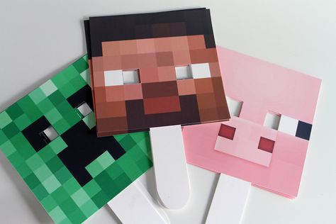 minecraft party minecraft masks Minecraft Mask, Minecraft Room, Masks Crafts, Minecraft Party, Mask Party, Diy Mask, Baby Party, Minecraft, Birthday Parties