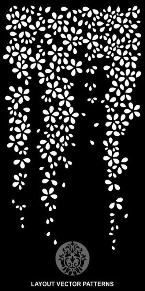 Create stunning wall art using CNC flower patterns that add a touch of nature's beauty to your home decor while showcasing craftsmanship. Cnc Flower Pattern Design, Black And White Design Graphic, Wall Stencil Patterns Printable, Cnc Jaali Design, Stencil Patterns Printable Design, Door Room Divider, Room Divider Wall, Stencils Patterns, Cnc Pattern