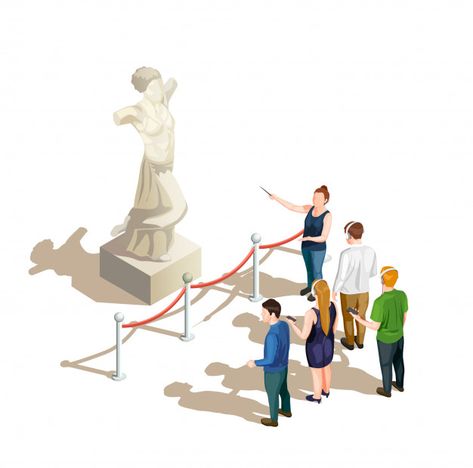 Tourists on escorted tour composition Fr... | Free Vector #Freepik #freevector #abstract #design #ticket #skull Architecture Portfolio Design, Illustration Art Design, Antique Statue, Museum Exhibition, Architecture Portfolio, Single Image, Canvas Art Painting, Logo Icons, Portfolio Design