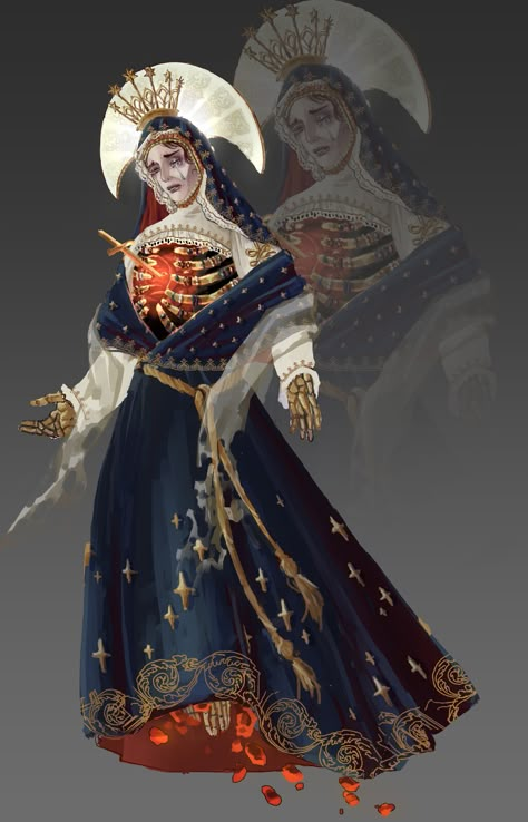 Saint Character Design, Religious Character Design, Empress Character Design, Medieval Horror, Empress Art, Ghost Ideas, Angelic Angel, Ghost Character, Kalki Avatar