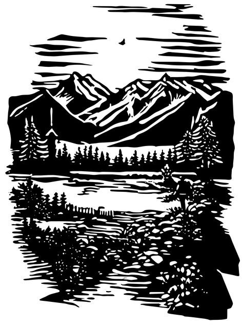 Black and White Impressive Landscape Prints,Black and White Landscape Art,Minimalist Landscape Art,Striking Nature Scenes,Mono Art. Black And White Landscape Illustration, Printmaking Landscape, Minimalist Landscape Art, Prints Black And White, Pen Drawings, White Landscape, Black And White Landscape, Minimalist Landscape, Scenery Nature