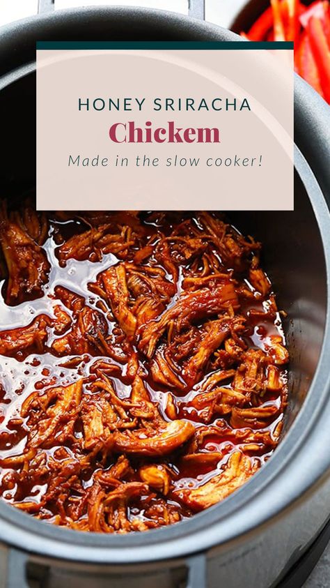 5 Ingredient Crock Pot Recipes, Honey Sriracha Chicken, Clean Meal Prep, Sriracha Chicken, Delicious Clean Eating, Meal Prep Clean Eating, Crock Pot Recipes, Dinner Meal Prep, Healthy Crockpot