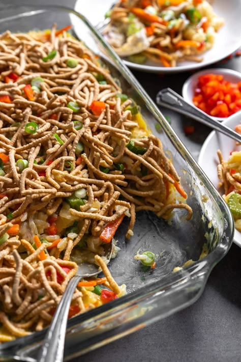 Chow Mein Noodle Casserole, Chow Mein Casserole, Crispy Chow Mein Noodles Recipe, Recipes With Chow Me In Noodles, Oven Chow Mein, Chowmein Hotdish Casserole Recipes, La Choy Chow Mein Noodles Recipes, Chinese Noodle Casserole, Chinese Hot Dish