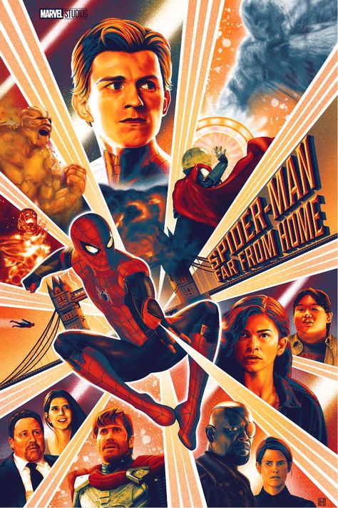 Spiderman Far From Home, Posters Decor, Film Marvel, Marvel Movie Posters, Der Joker, Spider Man Far From Home, Fan Poster, Far From Home, Tom Holland Spiderman