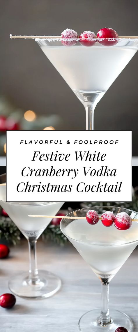 Image for Festive White Cranberry Vodka Christmas Cocktail Christmas Cocktails With Ornament, Refreshing Christmas Cocktail, Holiday Cocktails With Vodka, Low Calorie Christmas Cocktails, Fall Vodka Cocktails For A Crowd, Holiday Drinking Games, White Drinks Cocktails, Vodka Christmas Drinks, Christmas Drinks With Vodka