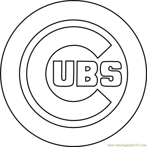 Chicago Cubs Logo Coloring Page for Kids - Free MLB Printable Coloring Pages Online for Kids - ColoringPages101.com Chicago Cubs Coloring Pages, Cubs Logo Svg, Chicago Coloring Pages, Chicago Cubs Svg, Chicago Cubs Cake, Cricut Pictures, Abc Countdown, Chicago Logo, Baseball Coloring Pages