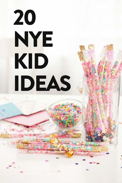 20 NYE Kid Activities New Years Eve Toddler, Fun Kid Crafts, New Year Eve Kids Activities, Diy New Years Eve Decorations, Nye Activities, New Years Eve Birthday Party, Christmas Printables Kids, Family New Years Eve, New Year's Eve Crafts