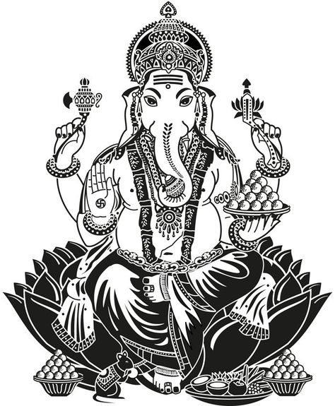 Ganesha Meaning, Arte Ganesha, Buddha Drawing, Ganesha Drawing, Omerta Tattoo, Indian God, Elephant Drawing, Ganesh Art, Ganesha Painting