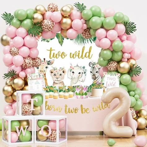 Amazon.com: YSHMFEUX Two Wild Birthday Decorations Girl, Jungle Theme 2nd Birthday Party Supplies for Girls, Jungle Animal 2nd Birthday Decorations for Girl, Second Birthday Decorations Girl : Home & Kitchen 2 Wild Birthday Party Girl Decorations, Birthday Party For 2 Year Girl, Baby Girl Second Birthday Theme, Jungle Theme 2nd Birthday Party, Born Two Be Wild Birthday Girl, 2nd Birthday Girl Themes, 2nd Birthday Party Themes Girl, 2nd Birthday Decorations For Girl, Two Year Old Birthday Party Girl