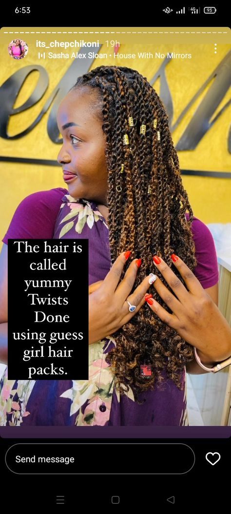 Guess Gal Hairstyles, Guess Girl Braids, Guess Girl Hairstyles, Guess Hairstyles, Guess Gal Twists Braids, Guess Girl Twists, Hairstyles Kenya, Wool Hairstyles, Brazilian Wool Hairstyles