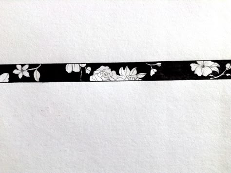 Negative Space Flower Band Negative Space Band Tattoo, Arm Band Tattoo Cover Up Ideas, Negative Space Flower Tattoo, Space Flower Tattoo, Floral Band Tattoo Design, Negative Space Flower, Flower Band Tattoo Design, Flower Band Tattoo, Band Tattoo Ideas