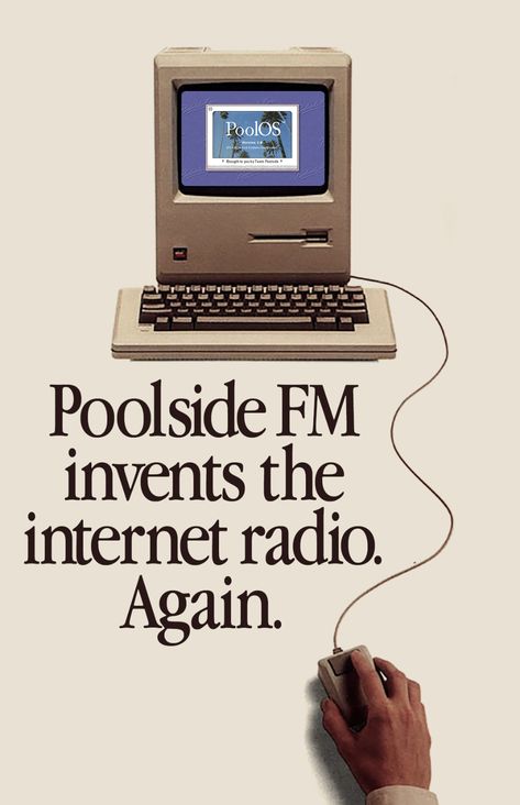 Poolside FM gets a refresh with a '90s operating system in your browser offering super-summer music and VHS visuals | Creative Boom Computer History, Vintage Poster Design, Retro Ads, Old Computers, Old Ads, Retro Futurism, Operating System, Aesthetic Design, Print Ads