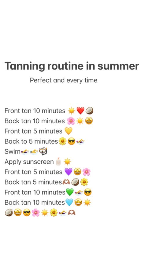 Perfect Tanning Schedule, Tanning Schedule, Summer Routine, Tanning Routine, Summer Tips, Beach Things, Fun List, Tanning Tips, Perfect Tan