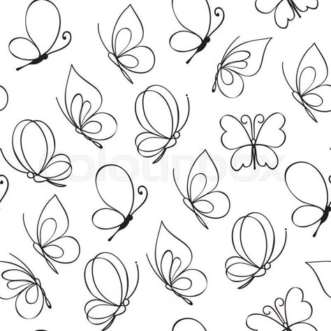 Butterflys Simple Butterfly Tattoo, Butterfly Tattoo Stencil, Butterfly Outline, Art Papillon, Butterfly Coloring, Simple Butterfly, Tattoo Stencil Outline, Butterfly Tattoo Designs, Butterfly Drawing