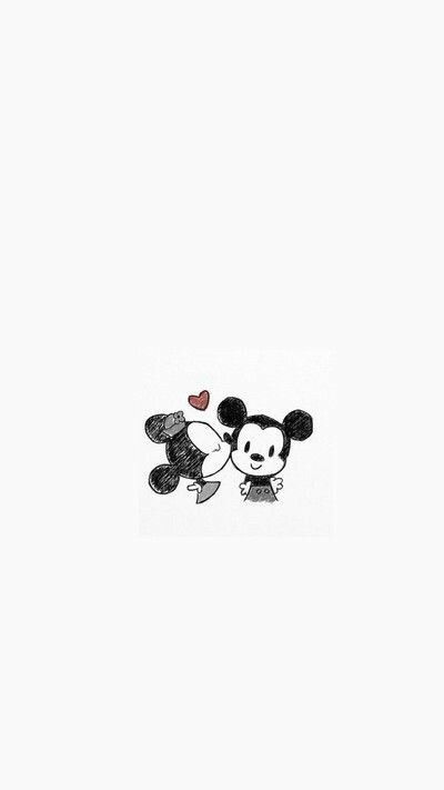 Mickey And Minnie Mouse, Mickey And Minnie, Minnie Mouse, Disney, Wall, White, Color