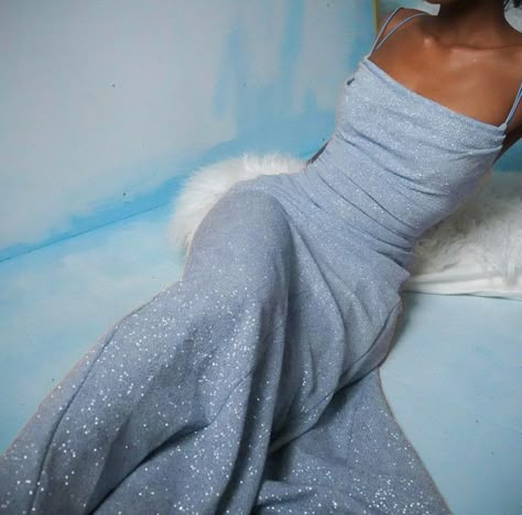 Simple Sparkly Prom Dress, Sparkly Blue Dress Long, Light Blue Sparkly Dress Long, Light Blue 90s Prom Dress, Blue Sparkly Prom Dresses Long, Winter Themed Dresses, Winter Ball Dresses Long, Winter Wonderland Dress Ideas, Winter Wonderland Formal Dress