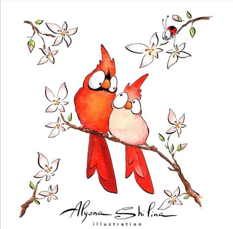 Cute Birds Drawing, Cute Bird Art, Whimsical Art Drawings, Happy Angel, Whimsical Art Paintings, Sweet Drawings, Cartoon Birds, Happy Paintings, Rock Painting Designs