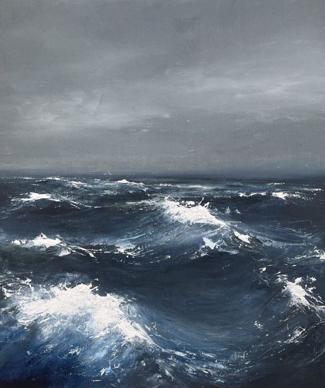 Sarah Evans, Scary Ocean, Ocean Storm, Ocean Waves Painting, Sea Storm, Painting References, Irish Sea, Magic Aesthetic, Watercolor Ideas